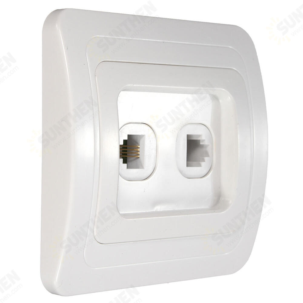 RJ11 Electric Wall Station Socket Telephone Phone Dual Outlet Panel ...