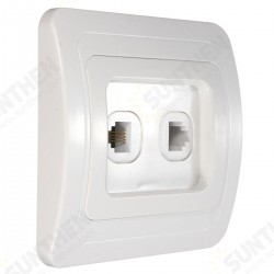 RJ11 Electric Wall Station Socket Telephone Phone Dual Outlet Panel Face Plate Socket Connector RJ11 Electric Wall Station Socket Telephone Phone Dual Outlet Panel Face Plate Socket Connector