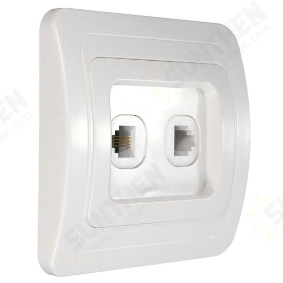 RJ11 Electric Wall Station Socket Telephone Phone Dual Outlet Panel Face Plate Socket Connector