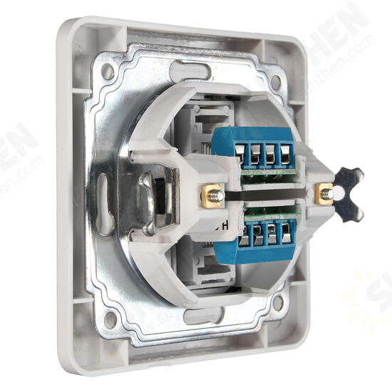 RJ11 Electric Wall Station Socket Telephone Phone Dual Outlet Panel Face Plate Socket Connector