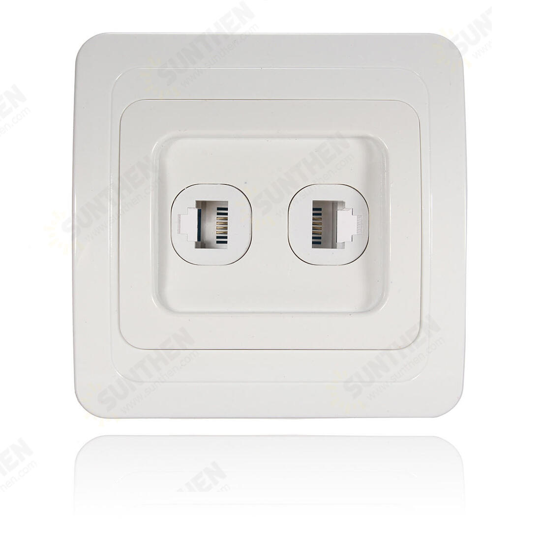 RJ11 Electric Wall Station Socket Telephone Phone Dual Outlet Panel ...