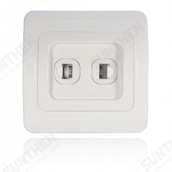 RJ11 Electric Wall Station Socket Telephone Phone Dual Outlet Panel Face Plate Socket Connector RJ11 Electric Wall Station Socket Telephone Phone Dual Outlet Panel Face Plate Socket Connector