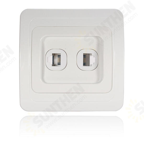 RJ11 Electric Wall Station Socket Telephone Phone Dual Outlet Panel Face Plate Socket Connector