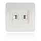 RJ11 Electric Wall Station Socket Telephone Phone Dual Outlet Panel Face Plate Socket Connector