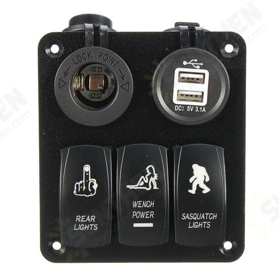 Rocker Switch Panel 12-24V Led Light Panel Switch 3 Gang Rocker Switch Rocker Switch Panel 12-24V Led Light Panel Switch 3 Gang Rocker Switch