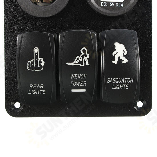 Rocker Switch Panel 12-24V Led Light Panel Switch 3 Gang Rocker Switch Rocker Switch Panel 12-24V Led Light Panel Switch 3 Gang Rocker Switch