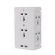 Socket S helf 8 Port Surge Protector Holder Tray Removable Wall Outlet 6 Electrical Outlet Extenders 2 USB Charging Ports Wall Plug Socket Power Strip