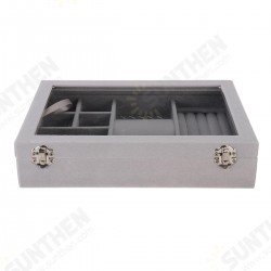 Soft Velvet Jewelry Tray Organizer Ring Storage Box Display Earring Case Soft Velvet Jewelry Tray Organizer Ring Storage Box Display Earring Case