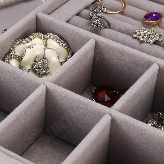 Soft Velvet Jewelry Tray Organizer Ring Storage Box Display Earring Case Soft Velvet Jewelry Tray Organizer Ring Storage Box Display Earring Case