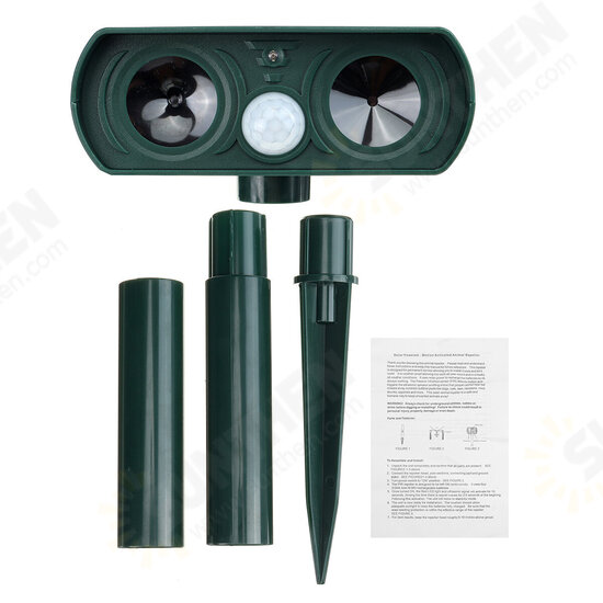 Solar Power Ultrasonic Animal Repeller Garden Pest Cat Deer Raccoon Repellent Solar Power Ultrasonic Animal Repeller Garden Pest Cat Deer Raccoon Repellent