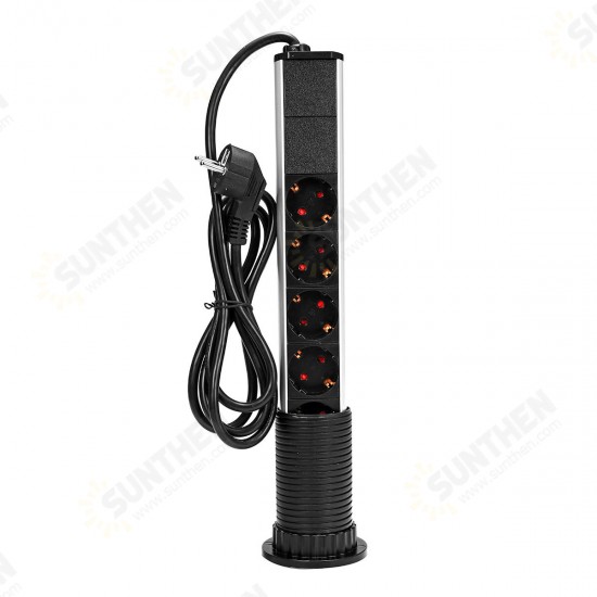 Tabletop Pop Up Power Socket Outlet 3/4/5 EU Plug Power Strip Household Office Power Outlet With USB Tabletop Pop Up Power Socket Outlet 3/4/5 EU Plug Power Strip Household Office Power Outlet With USB