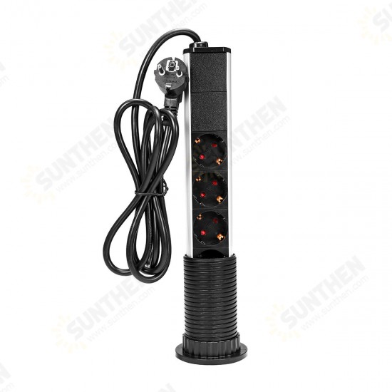 Tabletop Pop Up Power Socket Outlet 3/4/5 EU Plug Power Strip Household Office Power Outlet With USB Tabletop Pop Up Power Socket Outlet 3/4/5 EU Plug Power Strip Household Office Power Outlet With USB