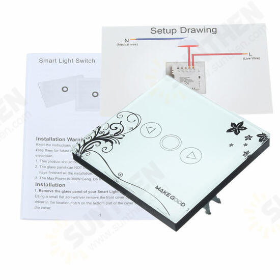 UK Standard Wall Mount Touch Dimmer Switch Panel Switches