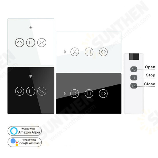 US EU WiFi RF433 Smart Touch Curtain Roller Blinds Motor Switch Tuya Smart Life App Remote Control Works with Alexa Google Home US EU WiFi RF433 Smart Touch Curtain Roller Blinds Motor Switch Tuya Smart Life App Remote Control Works with Alexa Google Home