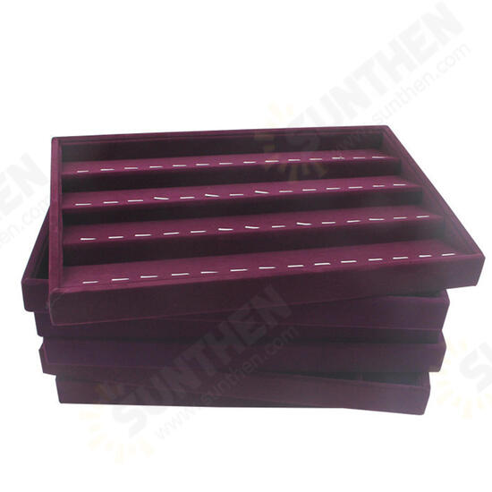 Velvet Jewelry Ring Earring Display Tray Holder Organizers Storage Box Showcase Tray Rack