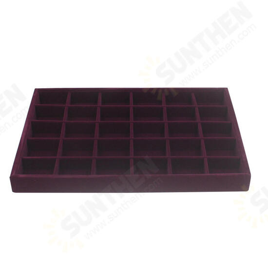 Velvet Jewelry Ring Earring Display Tray Holder Organizers Storage Box Showcase Tray Rack Velvet Jewelry Ring Earring Display Tray Holder Organizers Storage Box Showcase Tray Rack
