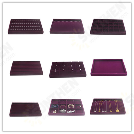 Velvet Jewelry Ring Earring Display Tray Holder Organizers Storage Box Showcase Tray Rack Velvet Jewelry Ring Earring Display Tray Holder Organizers Storage Box Showcase Tray Rack