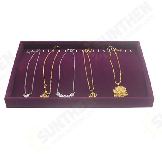 Velvet Jewelry Ring Earring Display Tray Holder Organizers Storage Box Showcase Tray Rack