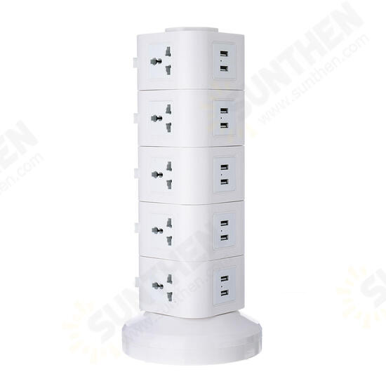 Vertical Power Socket Powerboard Outlet Plug Extension Multi USB Ports Charger Socket Power Strip