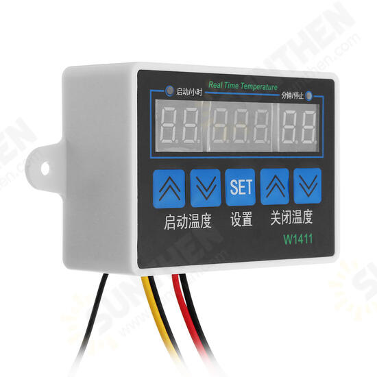 W1411 12V 24V 220V 10A LED Digital Temperature Controller Thermostat Control Switch Sensor for Greenhouses Aquatic Animal Husbandry