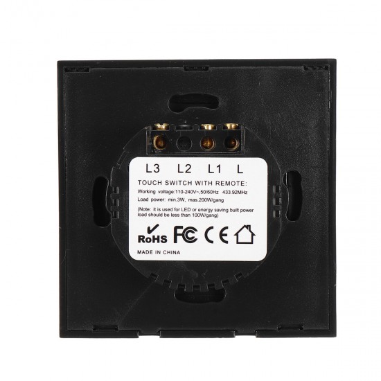 WHF01 433MHZ RF Remote Control Switch Touch Wall Switch Panel Smart Switch 86 Type Smart Panel Switch