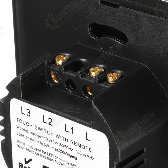 WHF01 433MHZ RF Remote Control Switch Touch Wall Switch Panel Smart Switch 86 Type Smart Panel Switch WHF01 433MHZ RF Remote Control Switch Touch Wall Switch Panel Smart Switch 86 Type Smart Panel Switch