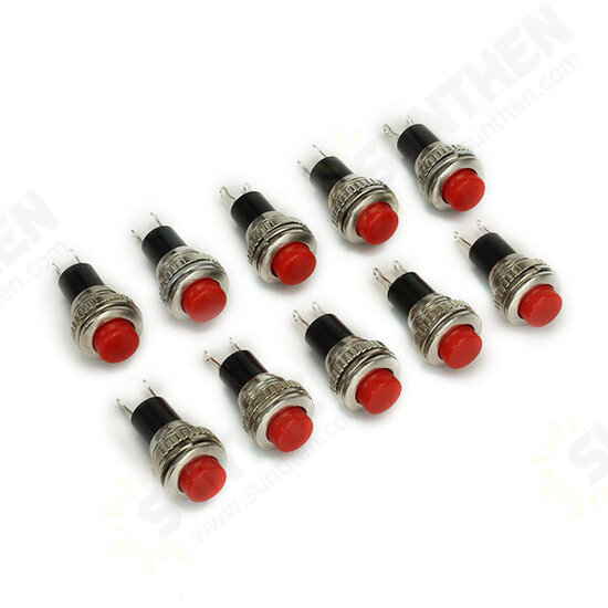 DS-316 250V 1A 10mm Self-resetting OFF/ON Switch Push Button No Lock 10pcs DS-316 250V 1A 10mm Self-resetting OFF/ON Switch Push Button No Lock 10pcs