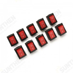 KCD-101 250V 6A Copper Boat Rocker Switch 2-Pin Plastic Button ON/Off SPST 10pcs KCD-101 250V 6A Copper Boat Rocker Switch 2-Pin Plastic Button ON/Off SPST 10pcs