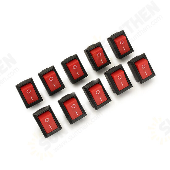 KCD-101 250V 6A Copper Boat Rocker Switch 2-Pin Plastic Button ON/Off SPST 10pcs KCD-101 250V 6A Copper Boat Rocker Switch 2-Pin Plastic Button ON/Off SPST 10pcs
