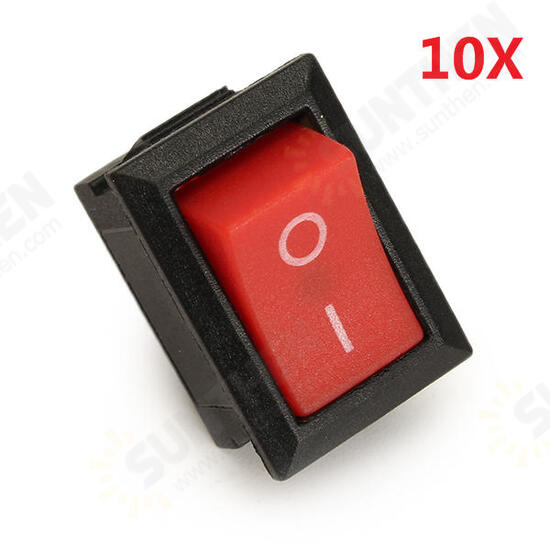 KCD-101 250V 6A Copper Boat Rocker Switch 2-Pin Plastic Button ON/Off SPST 10pcs KCD-101 250V 6A Copper Boat Rocker Switch 2-Pin Plastic Button ON/Off SPST 10pcs