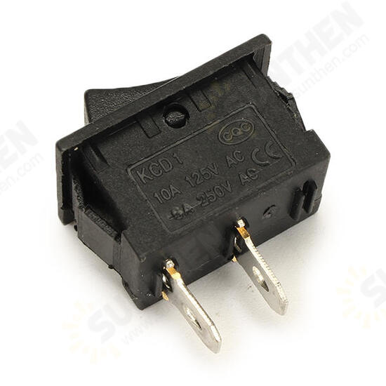 KCD-101 250V 6A Copper Boat Rocker Switch 2-Pin Plastic Button ON/Off SPST 10pcs KCD-101 250V 6A Copper Boat Rocker Switch 2-Pin Plastic Button ON/Off SPST 10pcs