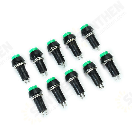 PBS-11B 125V 5A 12mm NO Lock Self-reset Switch Push Button Round 10pcs