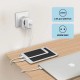 TS-611-DE EU 3-in-1 4000W Wall Socket Extender with 1 AC Outlets/2 USB Ports 5V 2.4A Power Adapter Overload Protection Sockets for Home/Office