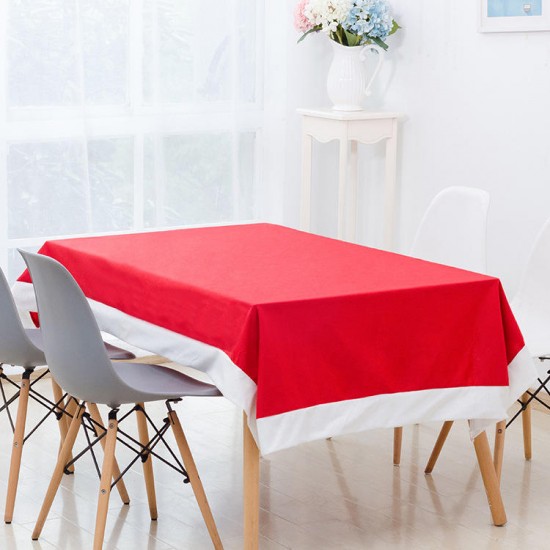 130x180cm Red Chirstmas Non-woven Fabric Table Cloth Christmas Home Party Decor