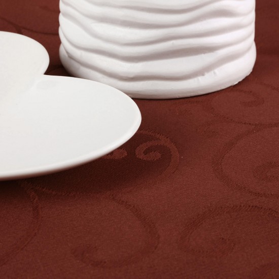 180cm Polyester Absorbent Round Tablecloth For Hotel Restaurant Wedding Decor