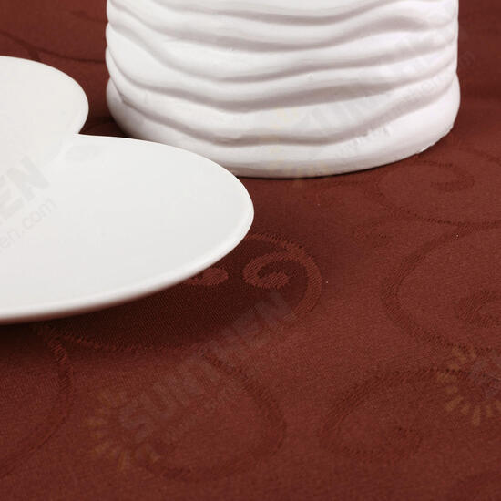 180cm Polyester Absorbent Round Tablecloth For Hotel Restaurant Wedding Decor