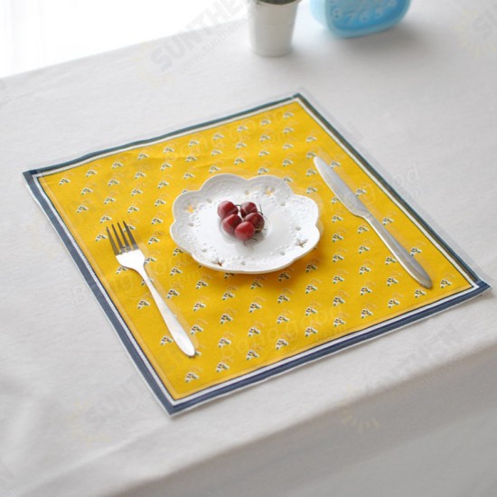 30x32cm Soft Cotton Linen Tableware Mat Table Runner Heat Insulation Bowl Pad Tablecloth Desk Cover