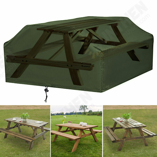 6/8 Seater Waterproof Table Cover Outdoor Square Tablecloth Tear-Resistant Picnic Table