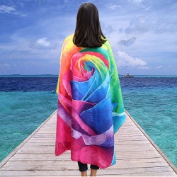 WX-89 147cm 3D Simulation Rose Beach Towel Mat Romantic Women Shawl Bed Sheet Tapestry WX-89 147cm 3D Simulation Rose Beach Towel Mat Romantic Women Shawl Bed Sheet Tapestry