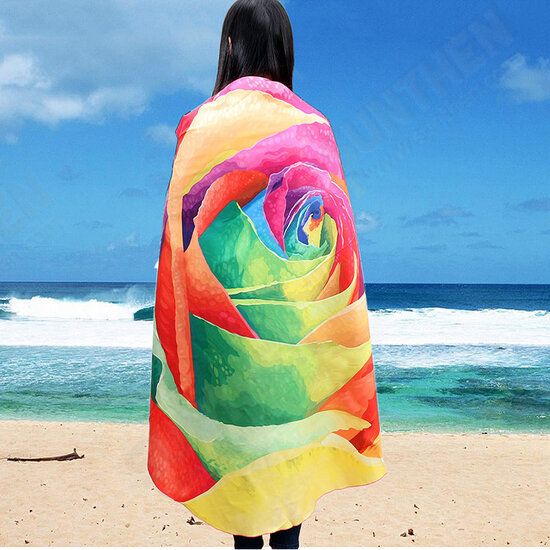 WX-89 147cm 3D Simulation Rose Beach Towel Mat Romantic Women Shawl Bed Sheet Tapestry