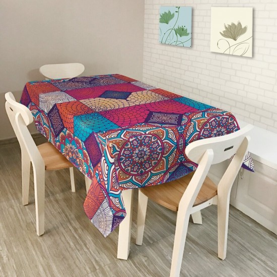 KC-TC2 American Style Creative Landscape Tablecloth Waterproof Oil Proof Tea Tablecloth Home