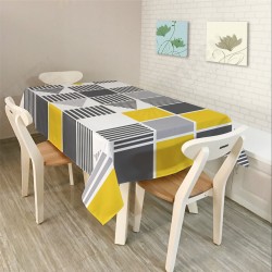 Modern Simple Rectangle Polyester Tablecloth Colorful Triangle Geometry Modern Simple Rectangle Polyester Tablecloth Colorful Triangle Geometry