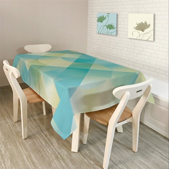 Modern Simple Rectangle Polyester Tablecloth Colorful Triangle Geometry