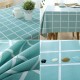 PVC Tasteless Waterproof Tablecloth Transparent Soft Glass Table Mat Stripe Grid Printing