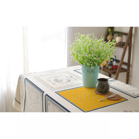Rectangle Coffee House Cotton Linen Tableware Mat Tablecloth Desk Cover Heat Insulation Bowl Pad