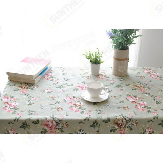 Rectangle Pastoral Style Thicken Cotton Linen Tablecloth Tableware Mat Desk Cover Home Decor