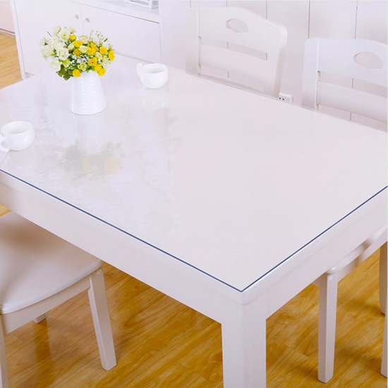 Wipe Clean Transparent Tablecloth Mat PVC Glass Effect Antifouling Table Protection Cover