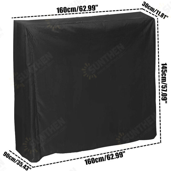 Black Table Tennis Protector 160cm Waterproof Dustproof Ping Pong Table Storage Cover