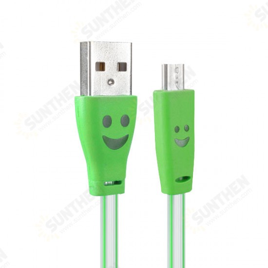 1.0M USB 2.0 to Micro USB Smile LED Charging Data Line for Tablet Cell Phone