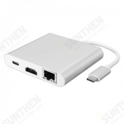 4 In1 USB Type-C 4K/2K HD RJ45 Hub PD Charger Converter Lan Adapter 4 In1 USB Type-C 4K/2K HD RJ45 Hub PD Charger Converter Lan Adapter